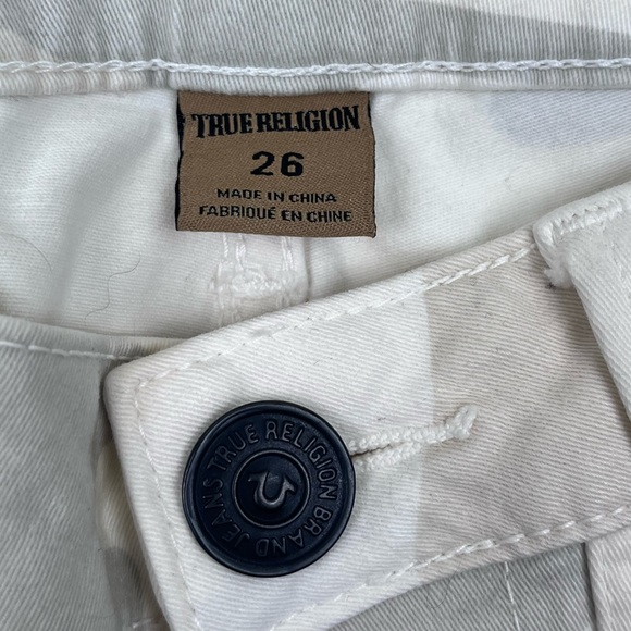 True Religion White/Grey/Tan Camo Brisbane Skinny Utility style - Size 26 - Picture 8 of 11